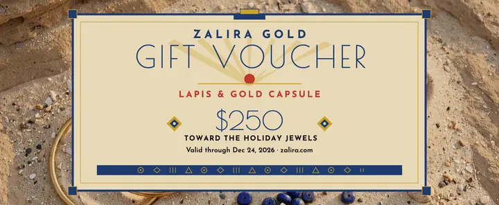 Zalira Gold lapis holiday voucher template