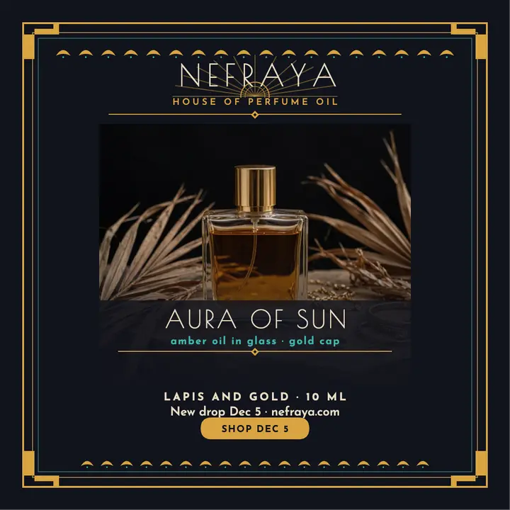 Nefraya Aura perfume oil launch post template