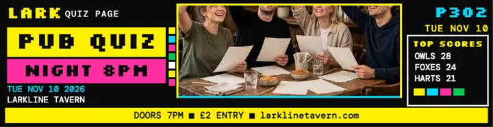 Larkline Tavern quiz teletext billboard template