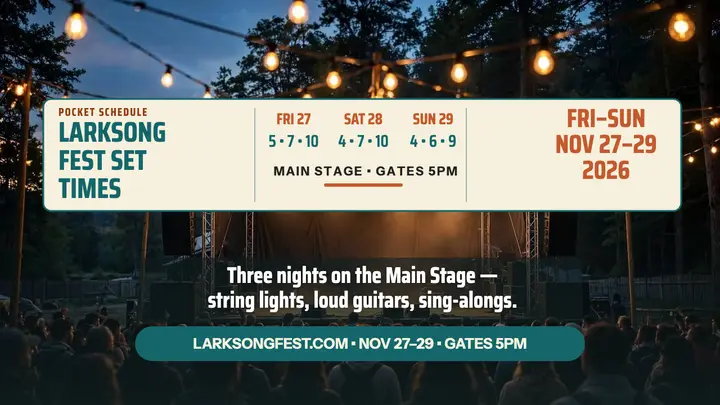 Larksong Fest set times thumbnail template