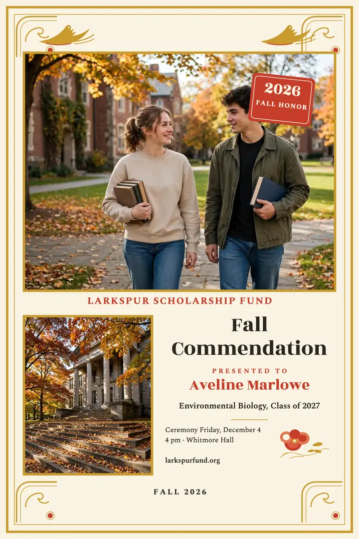 Larkspur Scholarship Fall Commendation template
