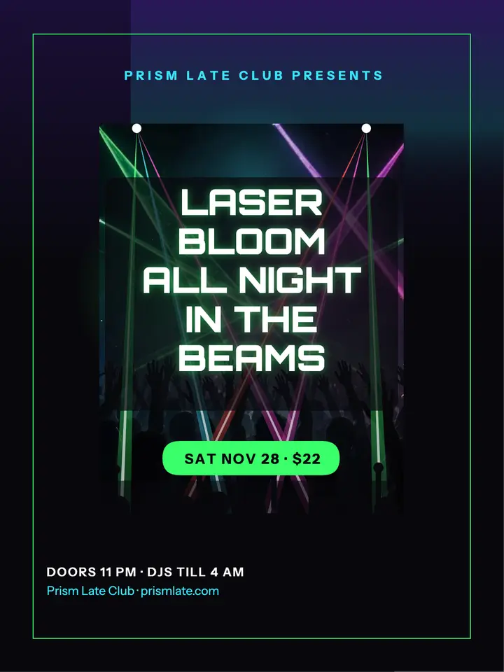 Prism Late Club laser night portrait template