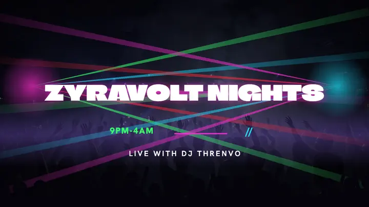Zyravolt Nights laser show livestream thumbnail template