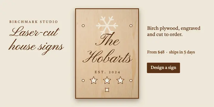 Laser-cut wood house sign: laser-cut wood house sign post template