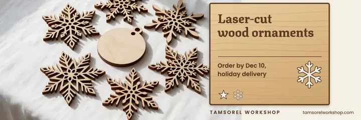 Tamsorel Workshop laser-cut ornaments header: ornament shop header template