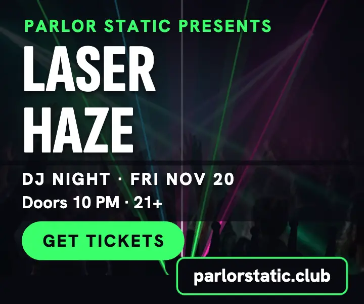 Parlor Static laser DJ night ad template