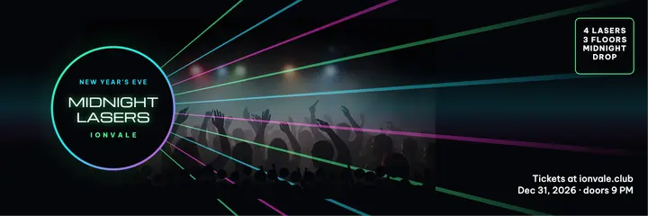 Ionvale midnight lasers header: new year's eve laser party header template