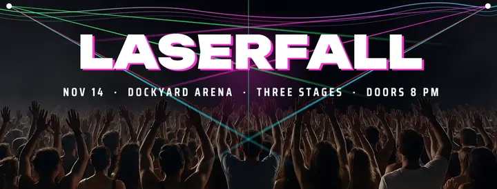 Laserfall festival Facebook cover: festival event cover template