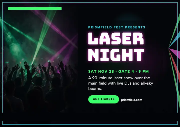 Prismfield Fest laser night poster template