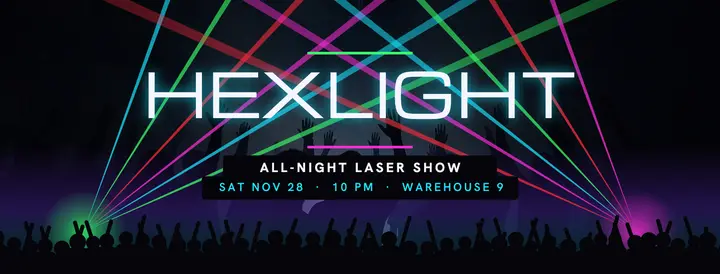 Hexlight all-night laser show Facebook cover template