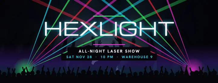 Hexlight all-night laser show Facebook cover template
