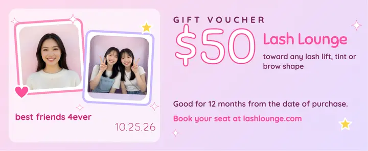 Lash Lounge sticker-booth gift voucher template