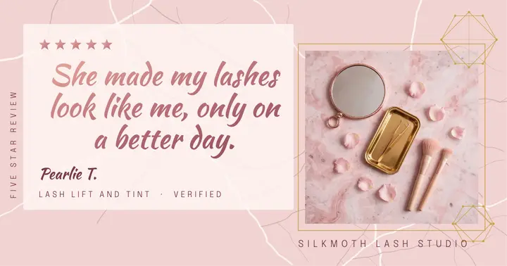 Silkmoth lash studio review facebook post template