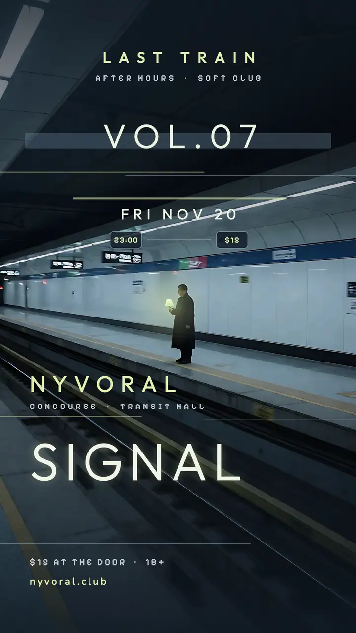 Last Train Signal club night story template
