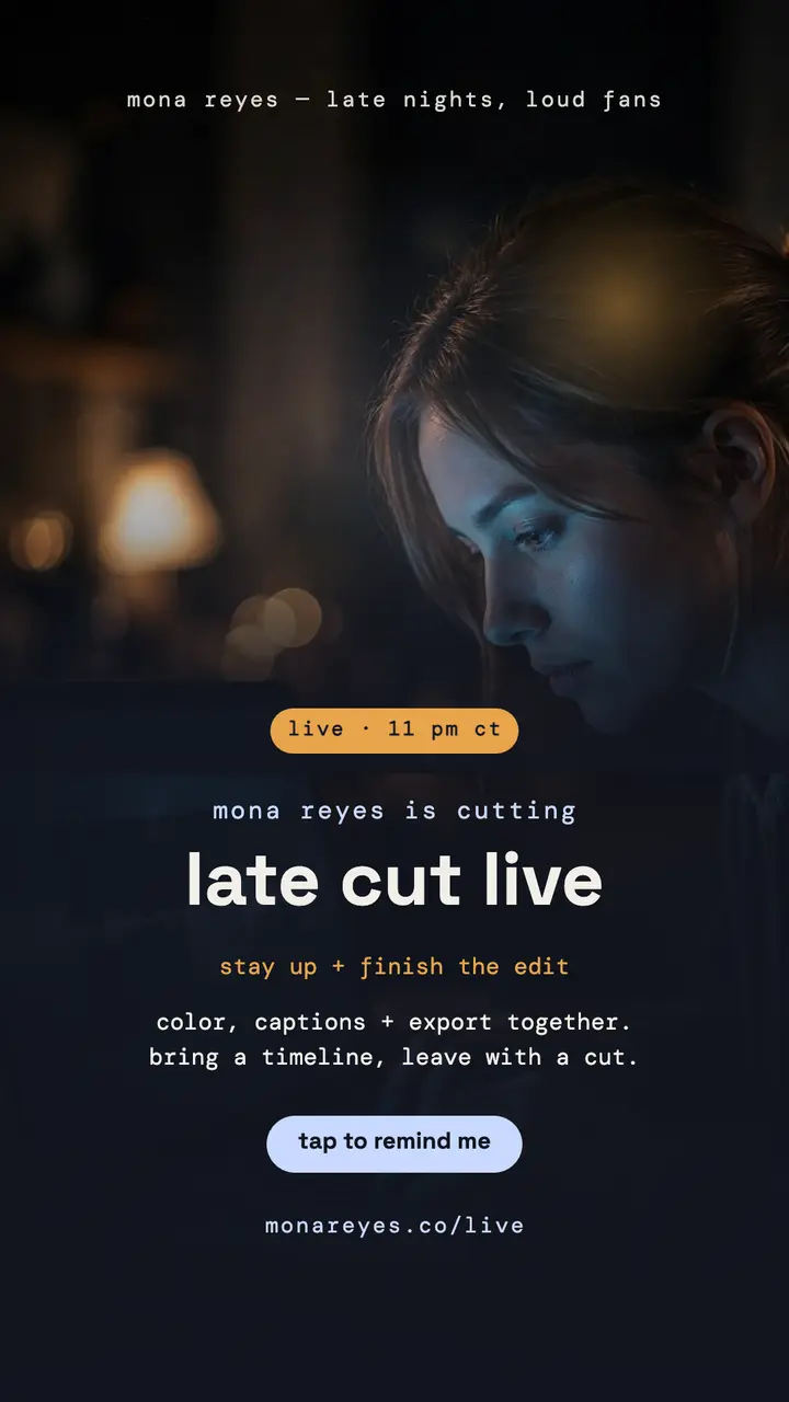 Late Cut Live editing stream story template