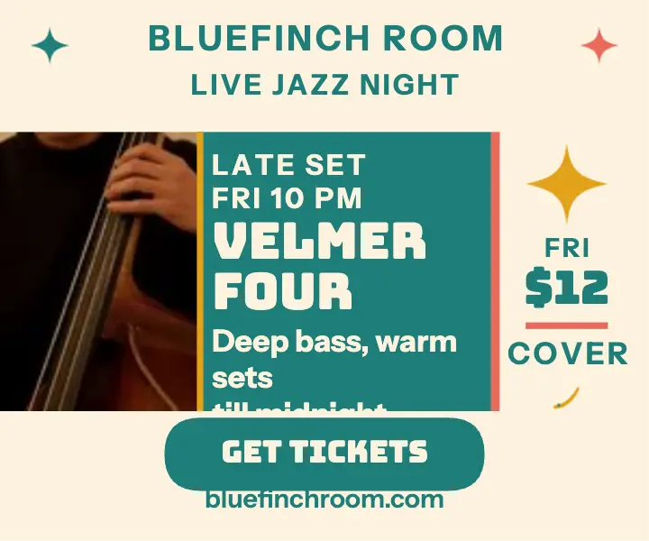 Velmer Four late jazz night ad: jazz night ad template