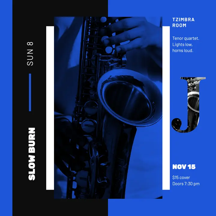 Slow Burn late-night jazz session, hard-bop sleeve template
