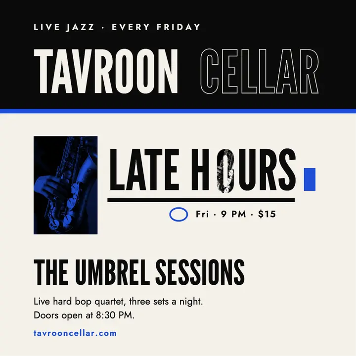 Tavroon Cellar late hours jazz series post template