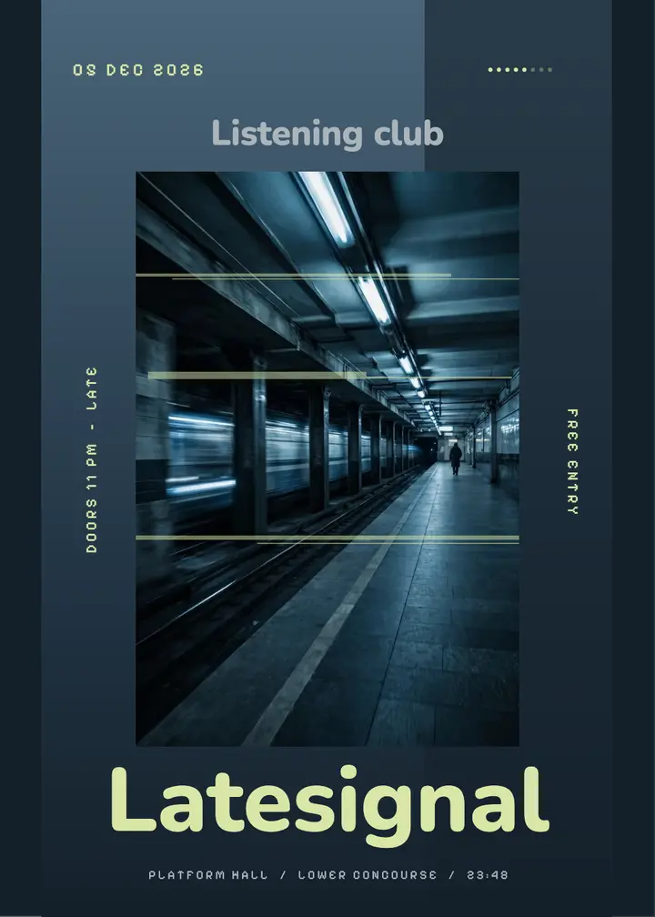 Latesignal late-night listening club invitation template