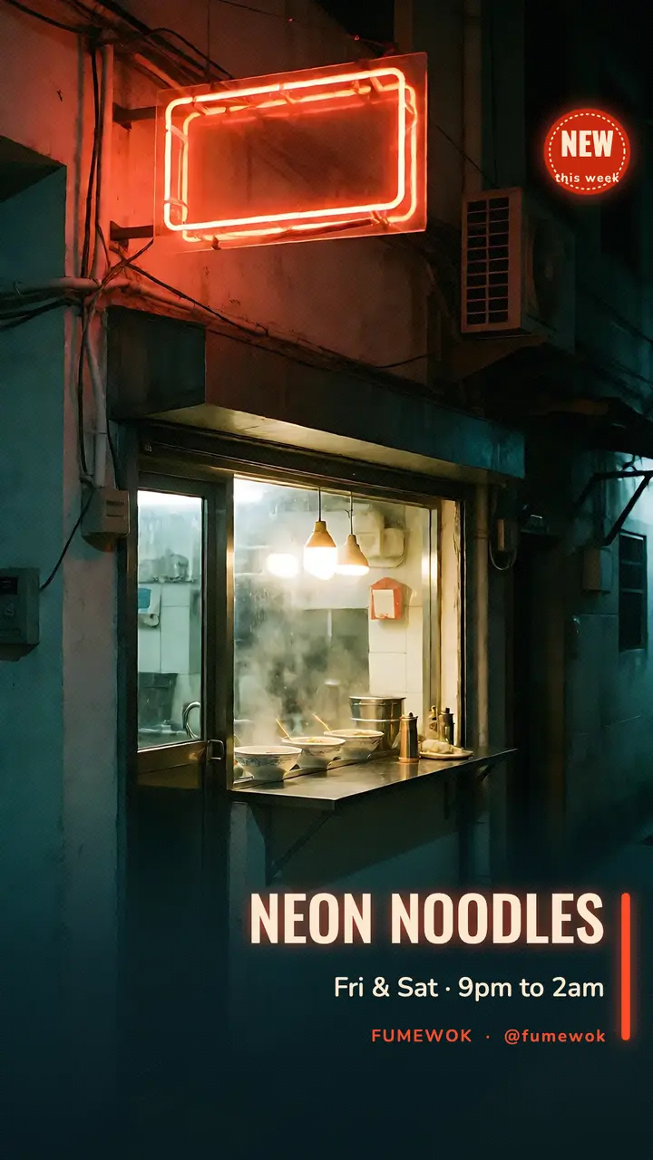 Fumewok late-night noodle bar story template