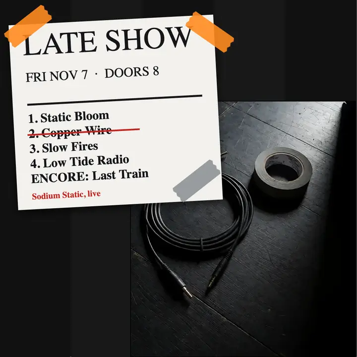 Gaffer-tape setlist show post: live show setlist post template