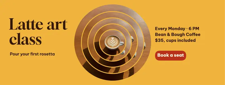 Latte art class ring-twist cover: latte art class cover template