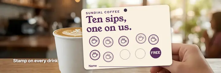 Coffee loyalty punch card header template