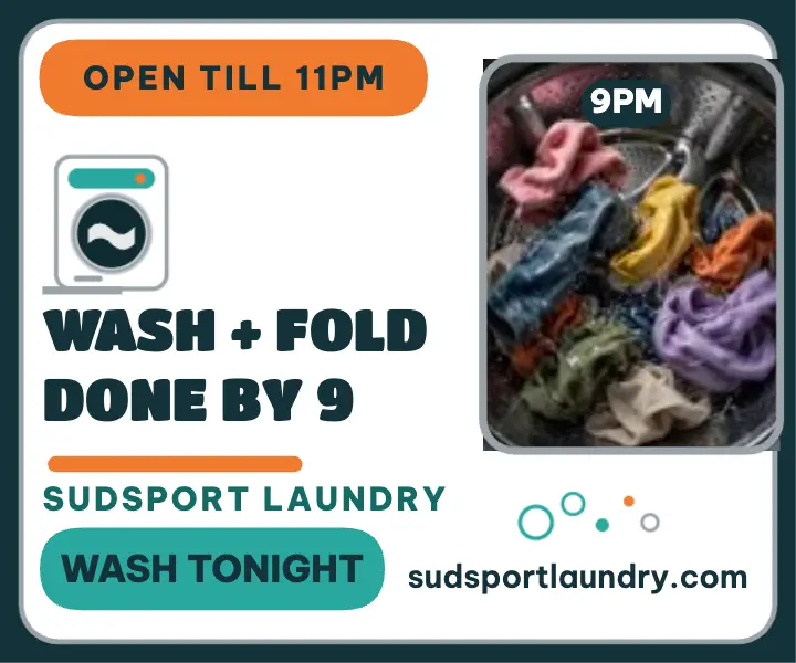 Sudsport late night wash fold ad template