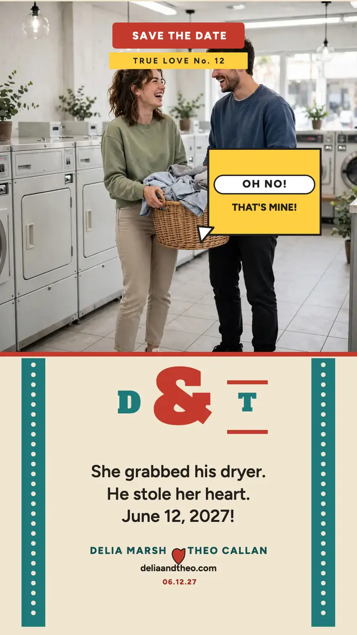 Delia and Theo laundromat meet-cute story template