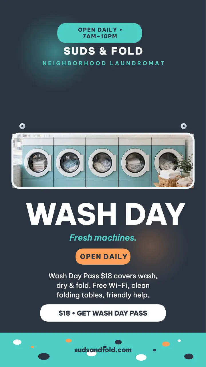 Suds and Fold wash day story template