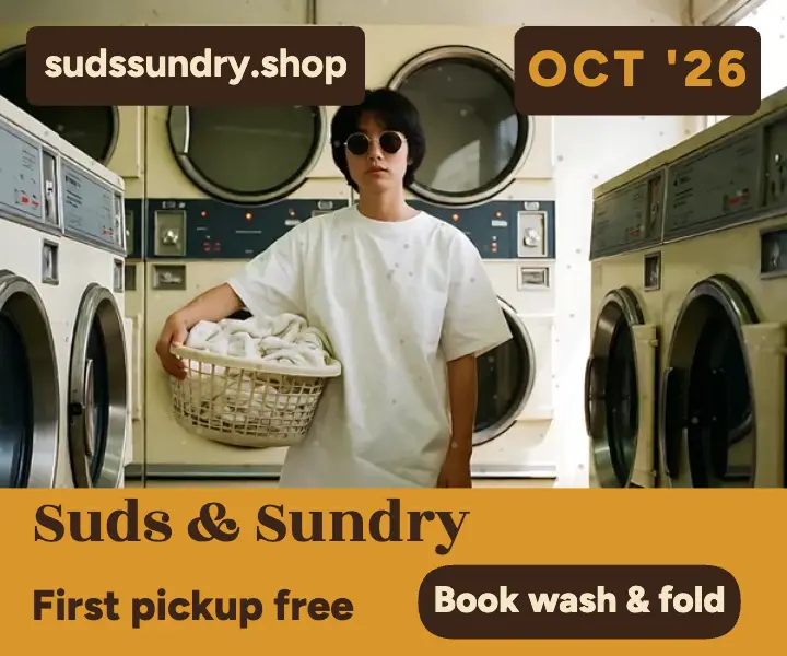 Suds & Sundry wash and fold ad template