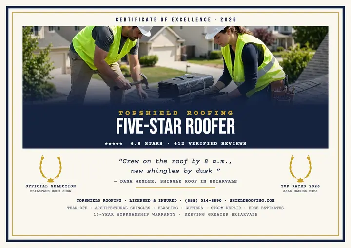 Topshield five-star roofer award template