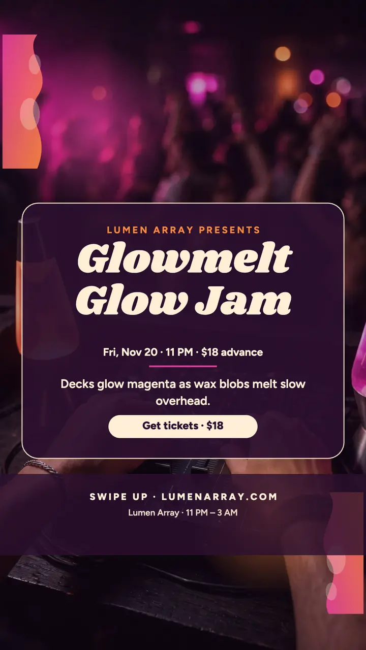 Glowmelt glow jam DJ story template