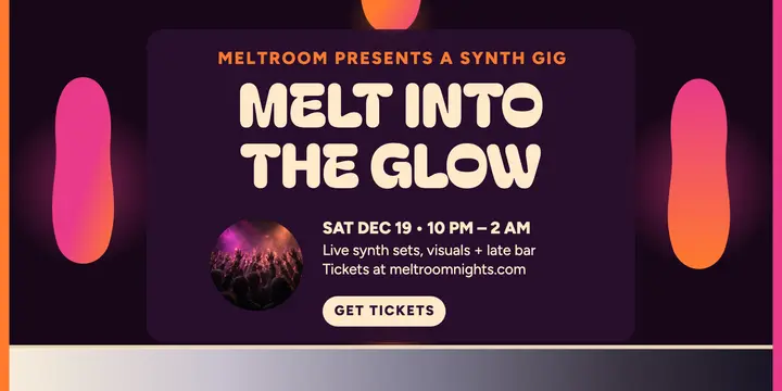 Meltroom synth night lava glow post template