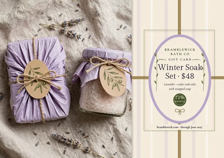 Bramblewick winter soak gift certificate template