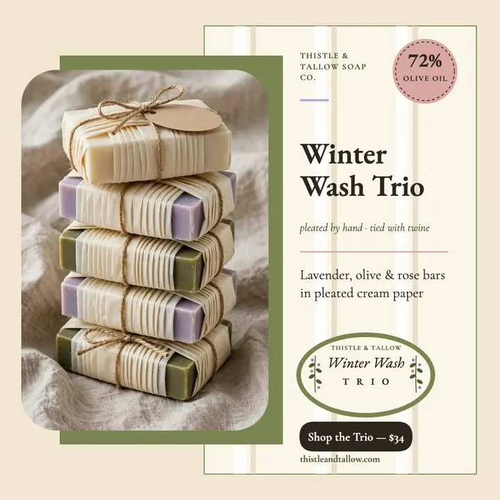 Winter Wash soap trio gift set post template