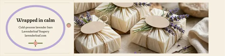 Lavenderloaf wrapped soap banner: lavender soap banner template