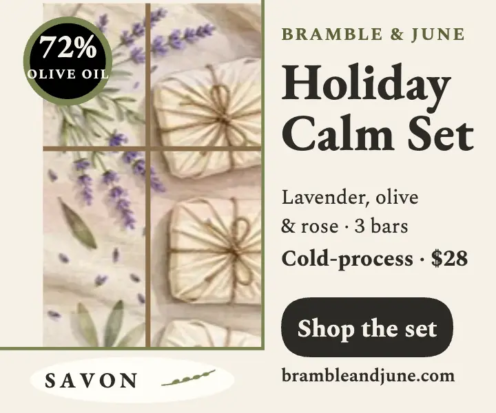 Bramble and June holiday soap trio ad template