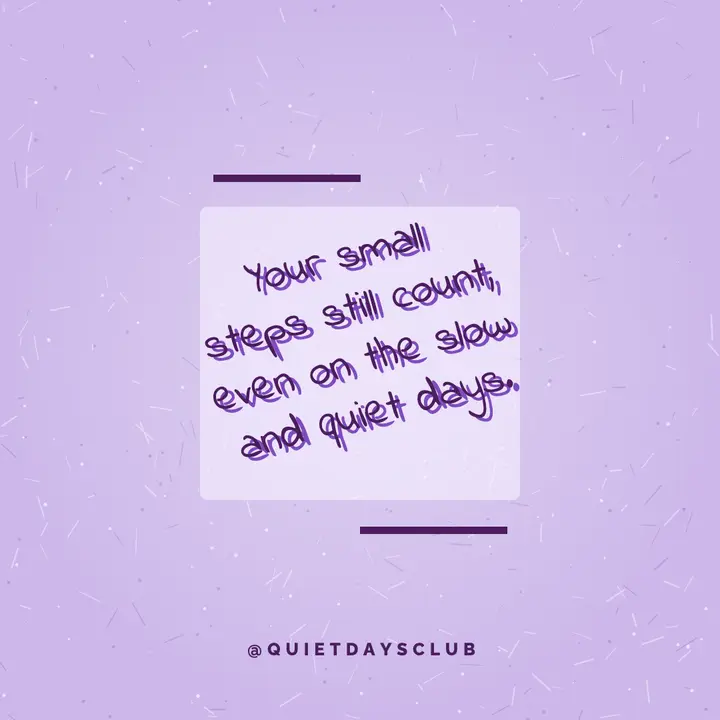 Lavender stacked type small steps quote post template