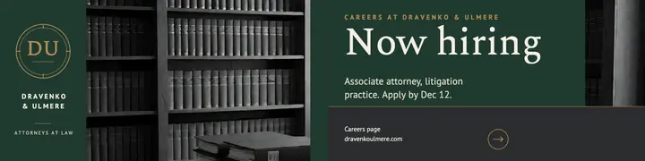 Associate attorney hiring banner, counsel serif template