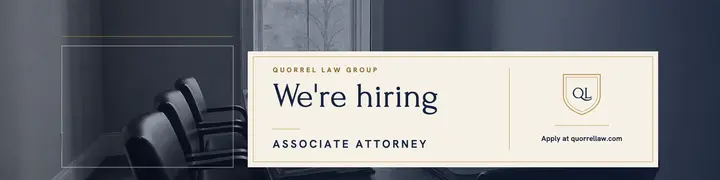 Quorrel Law Group associate attorney hiring banner: law firm hiring banner template