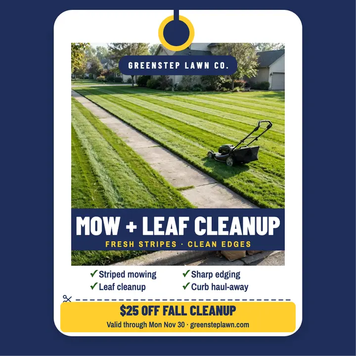 Greenstep lawn cleanup door hanger post template