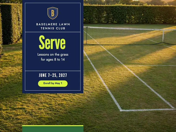 Baselmere Lawn Tennis Club junior enrollment slide: junior tennis enrollment slide template