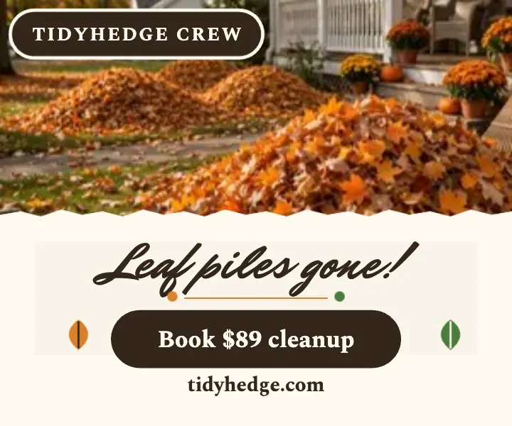 Tidyhedge leaf cleanup note ad template