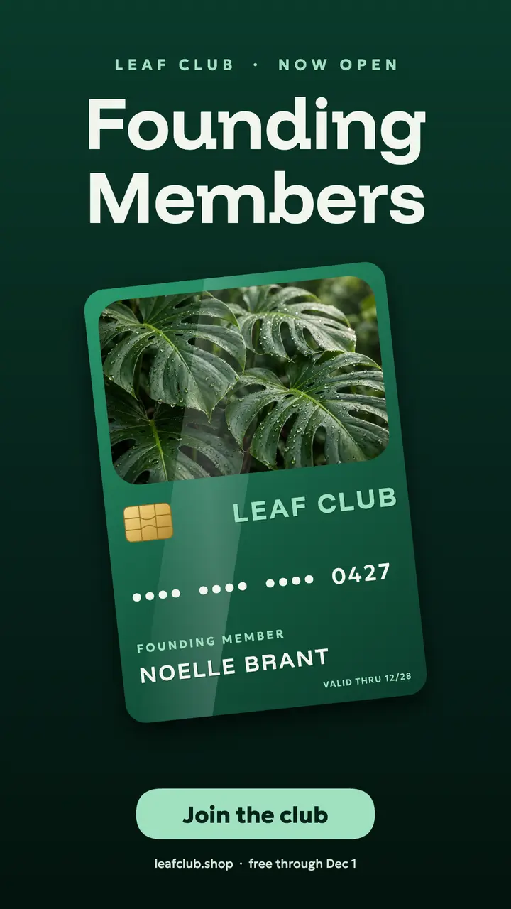 Leaf Club founding members card template