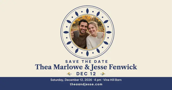 Leaf crest wedding save the date post template