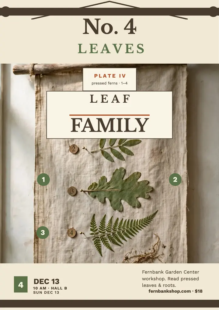 Fernbank leaf families chart flyer template