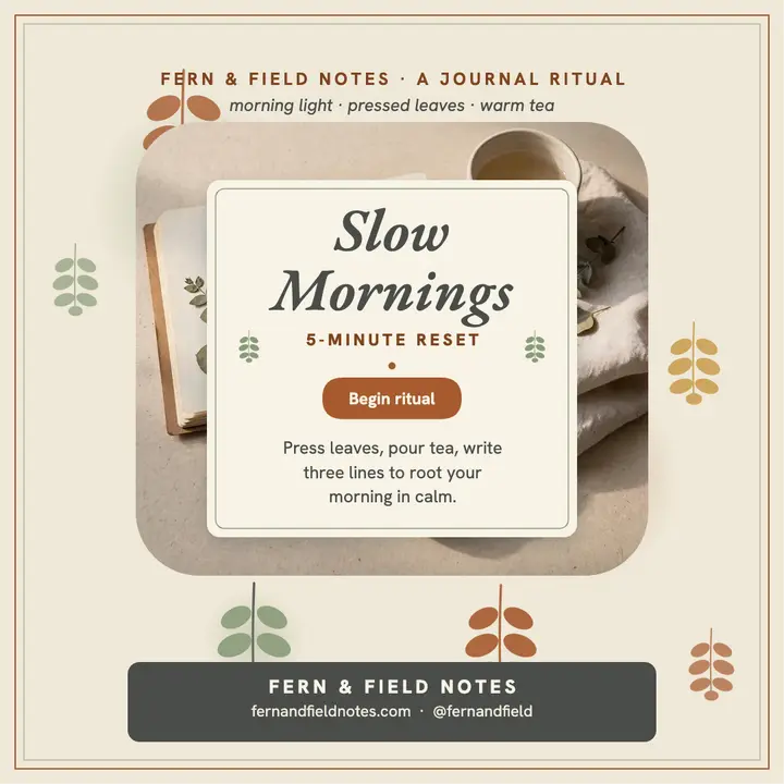 Slow Mornings journal ritual post template