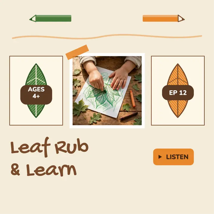 Leaf Rub and Learn nature art show cover template