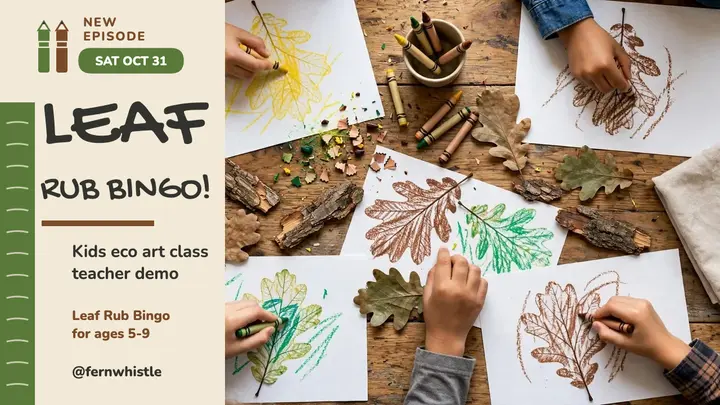 Leaf Rub Bingo art class thumbnail template